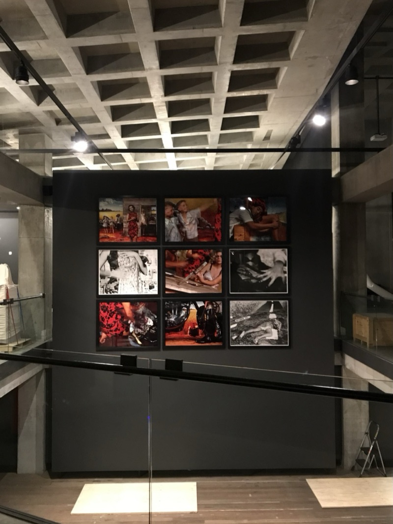 Photography grid viewed from gallery mezzanine