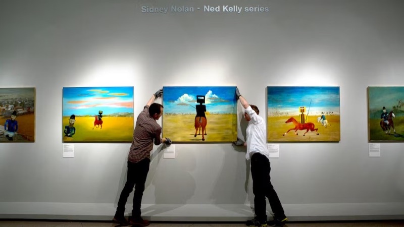 Sidney Nolan Ned Kelly series installation